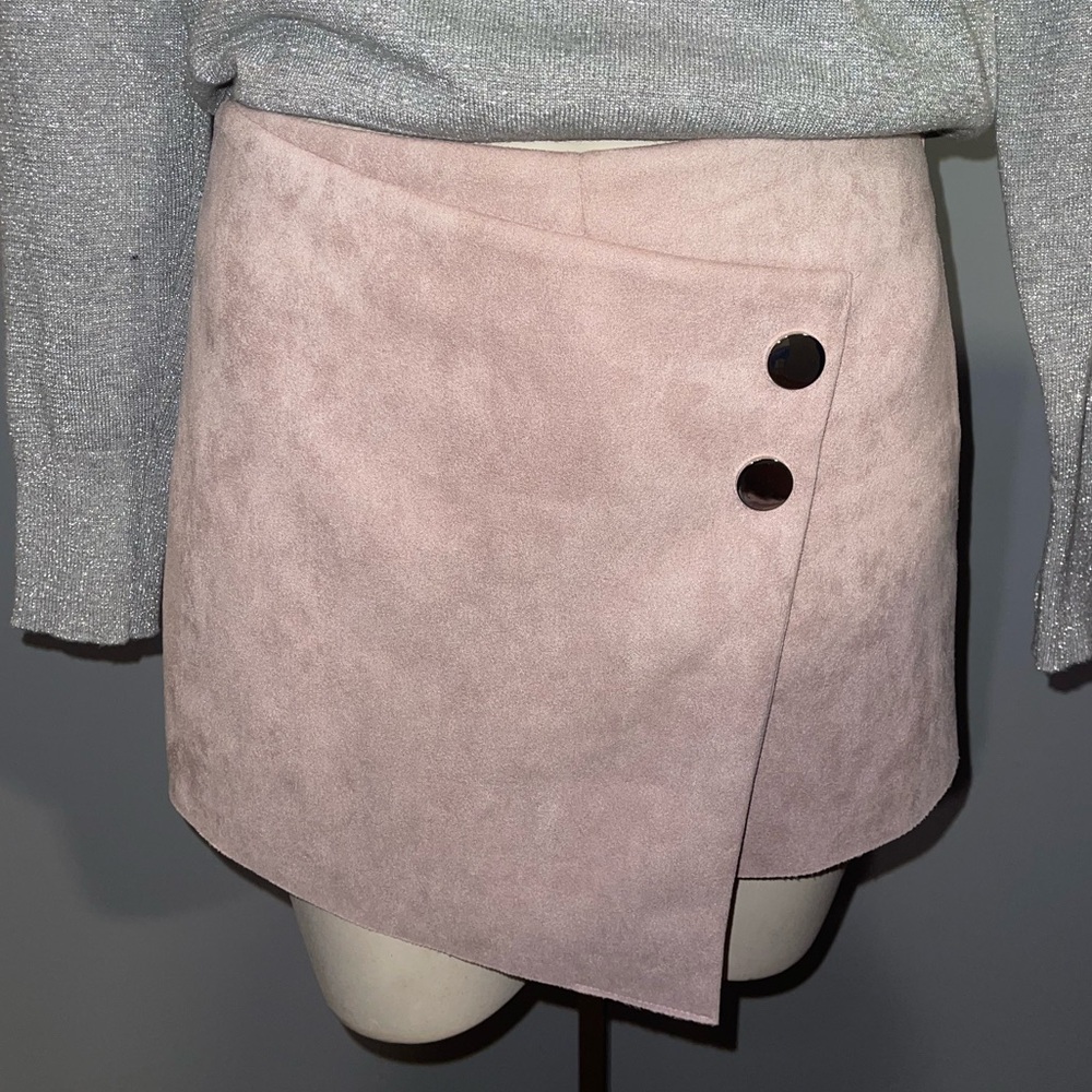 Blush Pink faux suede skirt skort Y2K Charlotte Russe woman’s XS